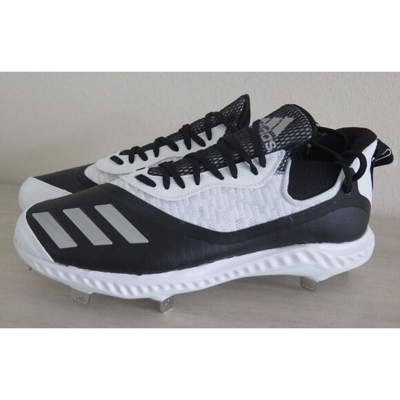 adidas EE4131 Men Sz 12 White/Black Icon V Bounce Iced Out Metal Baseball Cleats - Picture 6 of 10